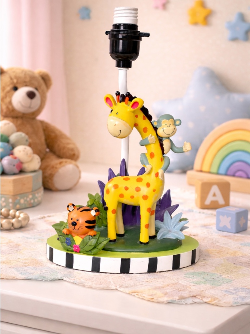 Teamson Jungle Giraffe Monkey Kids Lamp